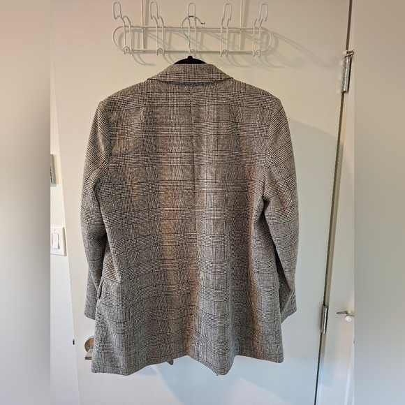 H&M Women's Gray Check/Glen Plaid Double-breasted Blazer (Size M) - Picture 2 of 11